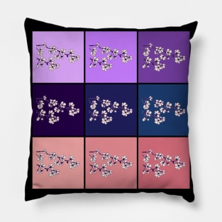 Japanese Pop Art Cherry Blossom Sakura Vintage Flower 448 Pillow