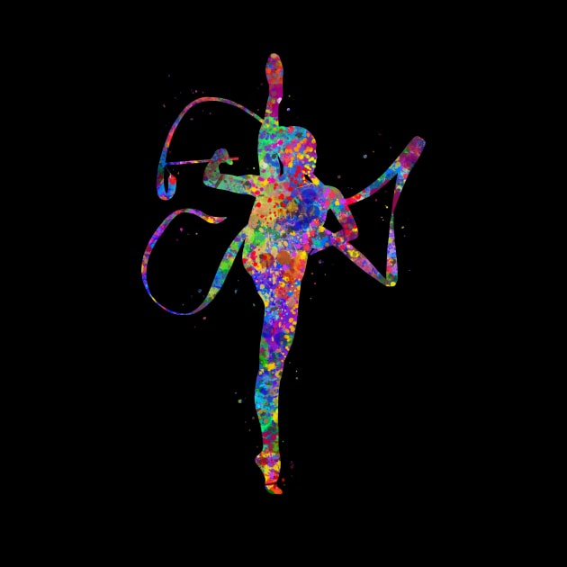 Rhythmic gymnastics watercolor art by Yahya Art