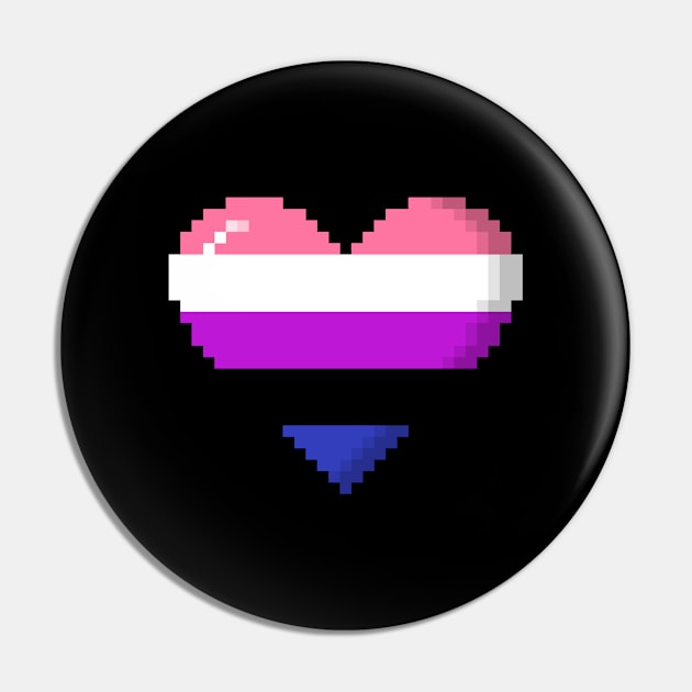 Genderfluid Pride Pixel Heart Pin by wheedesign