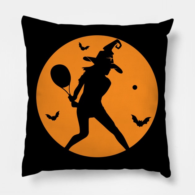 Tennis Halloween Witch Costume For Tennis Players Coaches Pillow by mrsmitful01