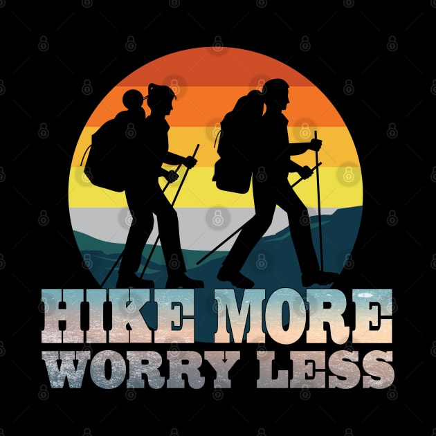 Women Hiking Mountain Camping Athletic Funny Hike More Worry Less by Envision Styles