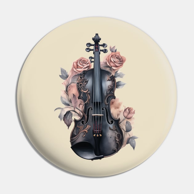 Blooming Violin Pin by OspreyElliottDesigns