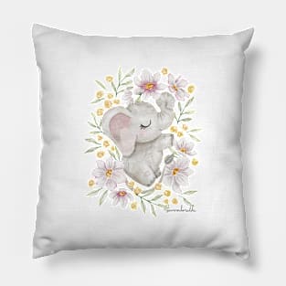 Flowerbed Elephant Pillow