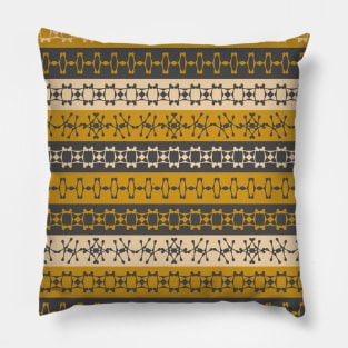 Ethnic style ornament (gold, dark gray and sand) Pillow