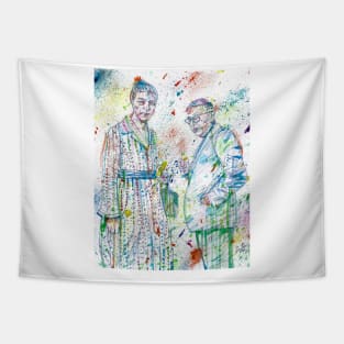 SARTRE and SIMONE DE BEAUVOIR watercolor portrait .2 Tapestry