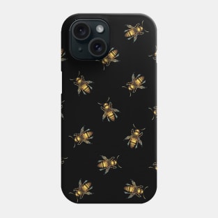 Bees On Black Phone Case