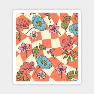 Terracotta Vintage Flowers Magnet