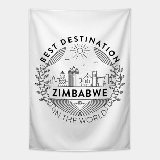 Zimbabwe Minimal Badge Design Tapestry