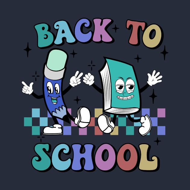 Back To School Retro Fun Design In Retro Fun Colors by maryhiroseartworks