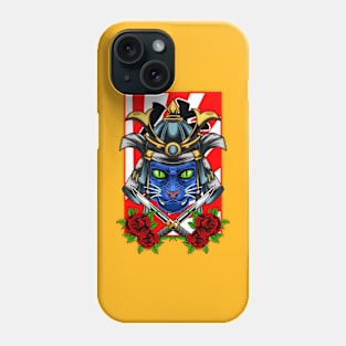 Samurai Cat | Skyblue Kabuto 004 Phone Case