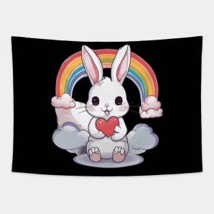 Rainbow Baby Rabbit Tapestry