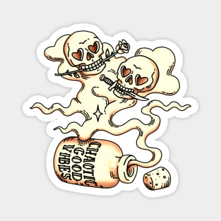 Chaotic Good Skulls - Cream Magnet