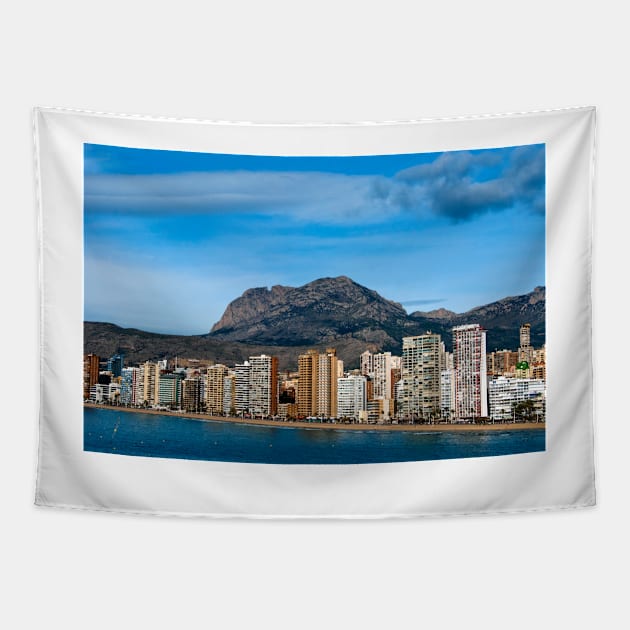 Benidorm Levante Beach Costa Blanca Spain Tapestry by AndyEvansPhotos