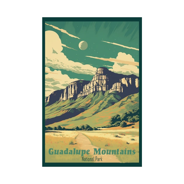 Guadalupe Mountains National Park Travel Poster by GreenMary Design