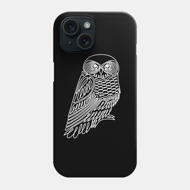 Owl continuous line trendy illustration Phone Case by Rohan Dahotre