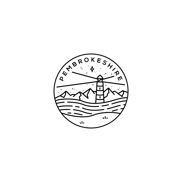 Pembrokeshire, Wales Emblem - White by typelab