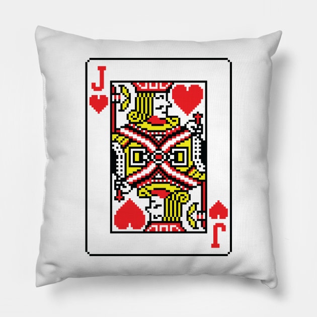 Jack of Hearts Pixel Art Pillow by inotyler