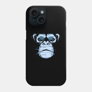 glitch chimpanzee head Phone Case