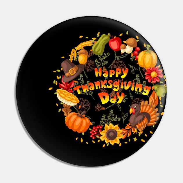 Happy Thanksgiving Day Shirt, Cute Design, Perfect Gift For Dad, Mom, Friend and Family Pin by GIFTGROO