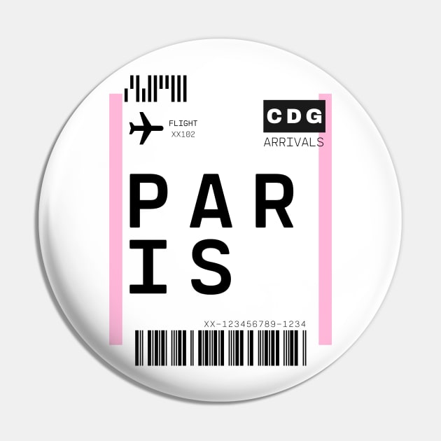 Paris Mini Boarding Pass Pin by Saraahdesign