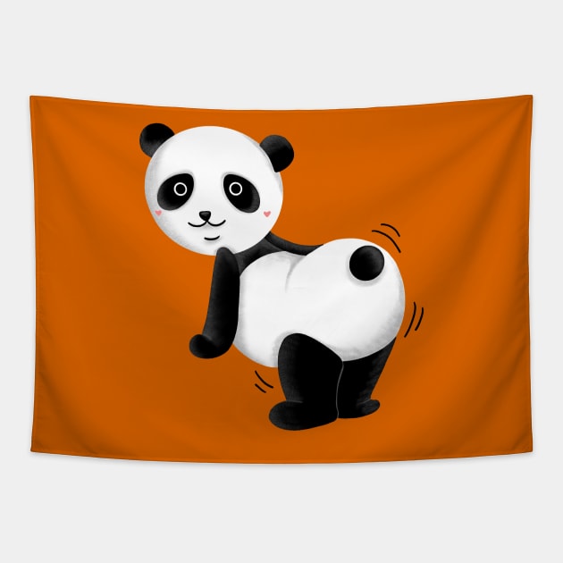 Panda Twerking Tapestry by Lizzamour