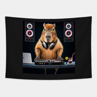 Dj Capybara Art Tapestry