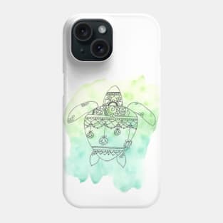 Mandala Sea Turtle Watercolor Print Phone Case