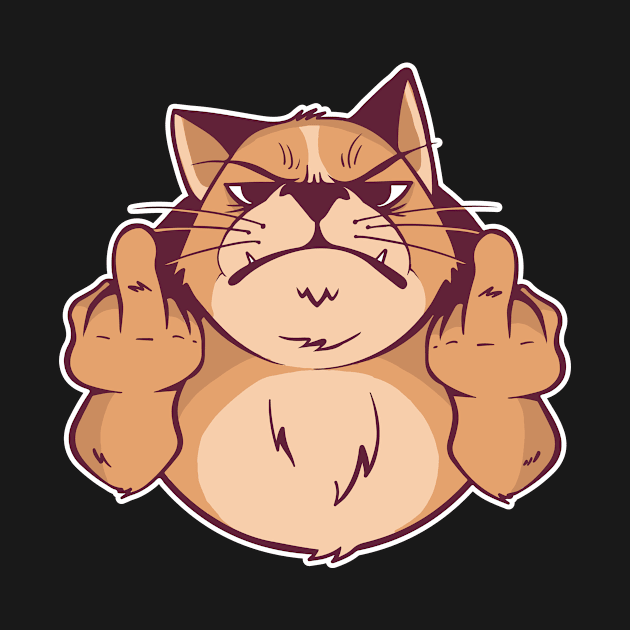 Are You kitten me right Meow, Middle Finger Cat 2 by EquilibriumArt