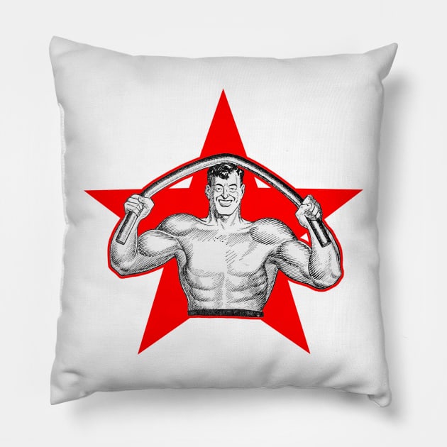 strong man bodybuilder Pillow by Marccelus