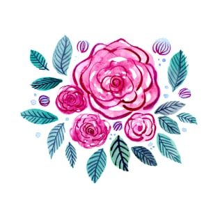 Spring roses bouquet - pink T-Shirt