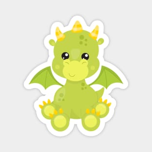 Cute Dragon, Green Dragon, Little Dragon, Magic Magnet