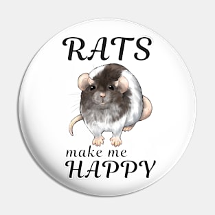 Rats make me happy - Black hooded ver. Pin