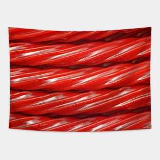 Long Red Licorice Rope Candy Photo Stripes Tapestry