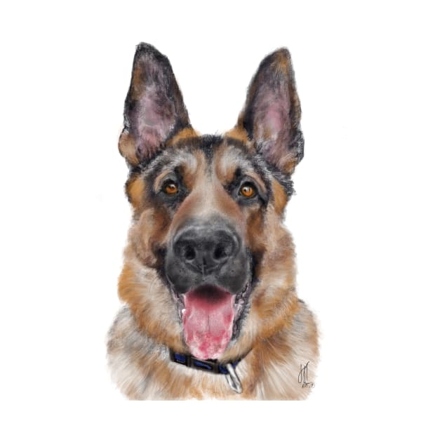 Smiling Happy German Shepherd by LITDigitalArt