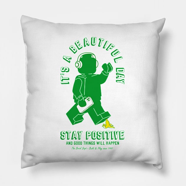 Beautiful Day - White Tee Pillow by The Brick Dept