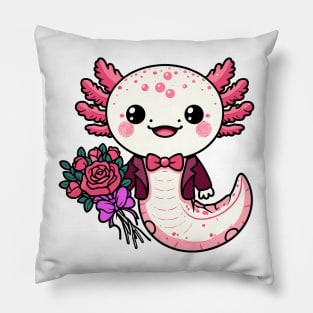 Axolotl Valentine Pillow