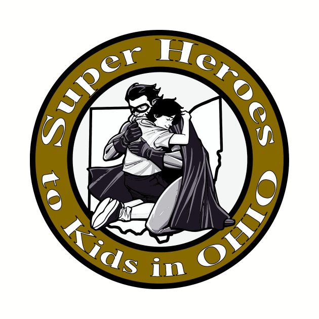 Golden SHTKIO logo by Super Heroes to Kids in Ohio