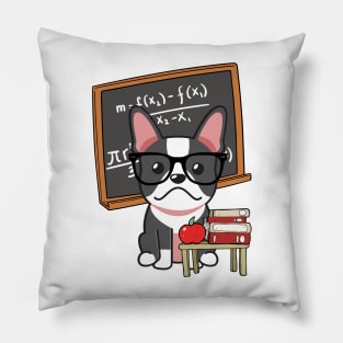Funny french bulldog is teaching Pillow