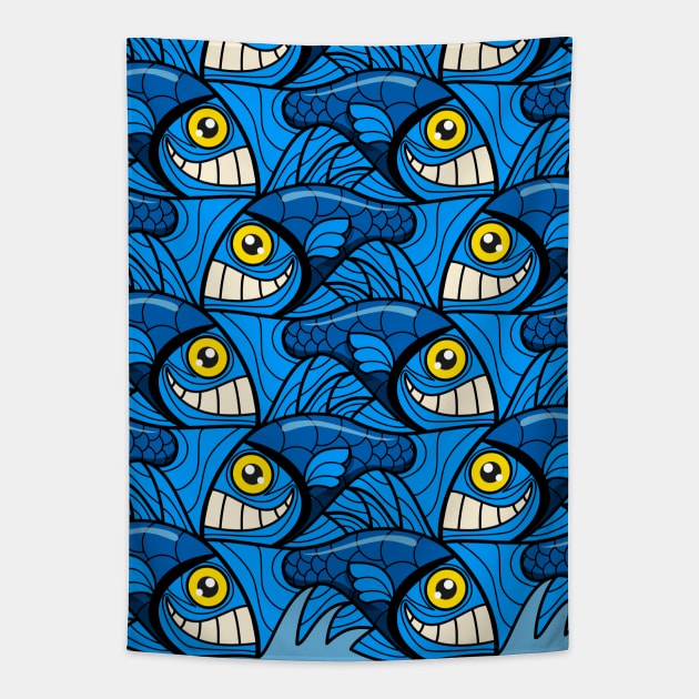 Escher fish pattern IV Tapestry by Maxsomma