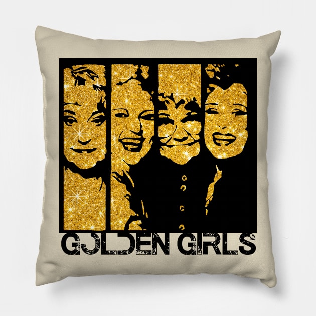 golden-girls-gold Pillow by harrison gilber