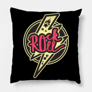 Rock & Roll Music Lover vintage Badge Pillow