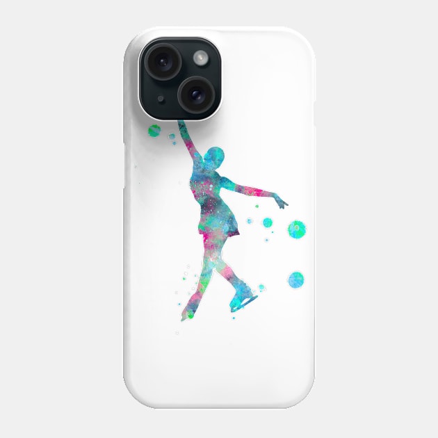 Figure Skating Watercolor Painting 1 Phone Case by Miao Miao Design