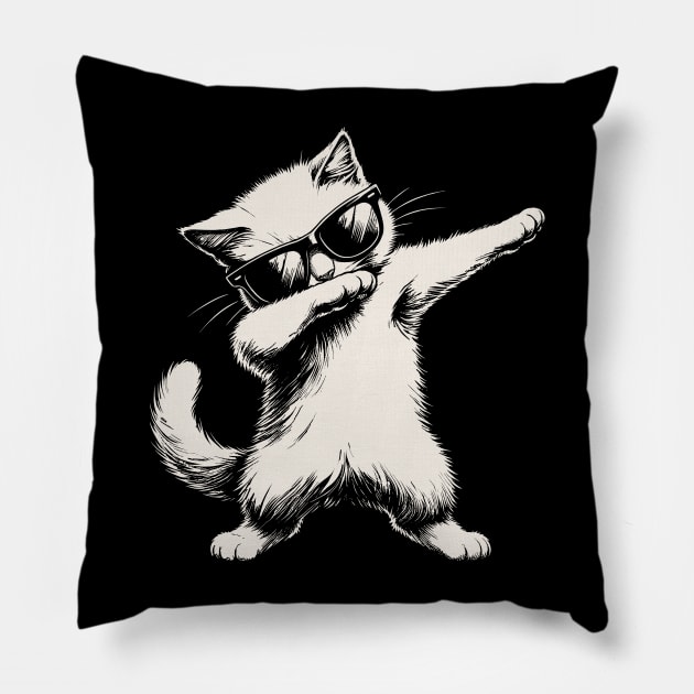 Dabbing Cat Pillow by Yopi