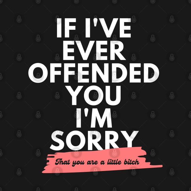 If I've Ever Offended You I'm Sorry That You're a Little Bitch by dudelinart