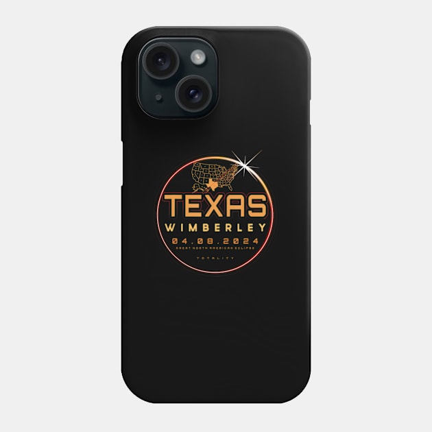 Solar Eclipse 2024 Texas Wimberley Total Eclipse Totality Phone Case by Diana-Arts-C