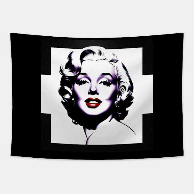 Bad Girl Marilyn Black and White Tapestry by musicgeniusart