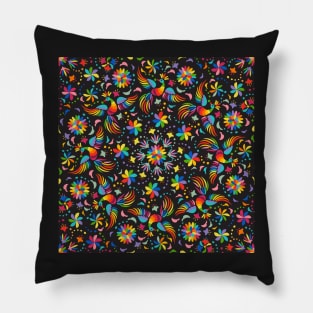 Mexican seamless pattern in dark colors Pillow