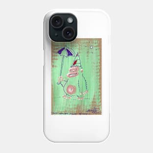 Umbrella Clown Ape on Green Phone Case