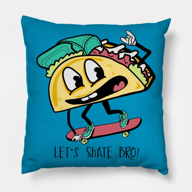 Sandwich illustration hand drawn Pillow by Mako Design 