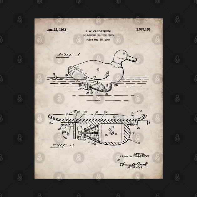 Duck Decoy Patent - Hunter Outdoors Hunting Art - Antique by patentpress